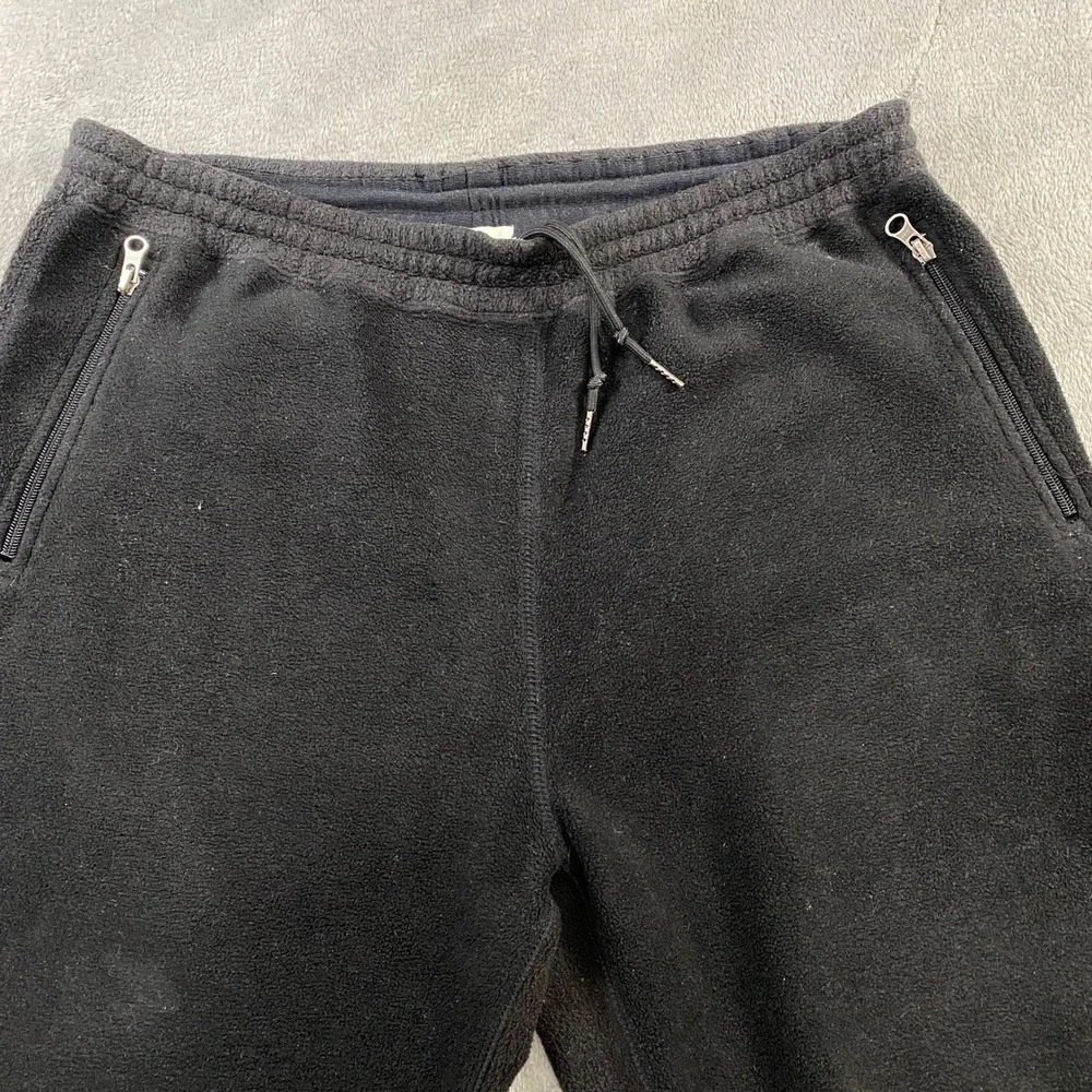 J. Crew Black Fleece Sweatpants Baggy Zipper Pockets Elastic Waist Size‎ M